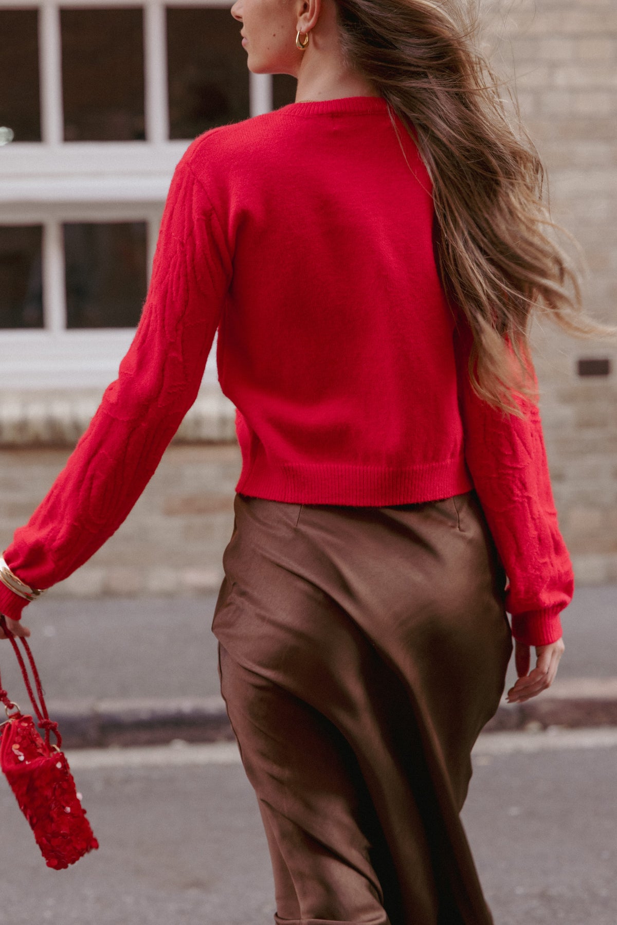 Fauna Tonal Floral Cardigan in Red – view 8 of 8