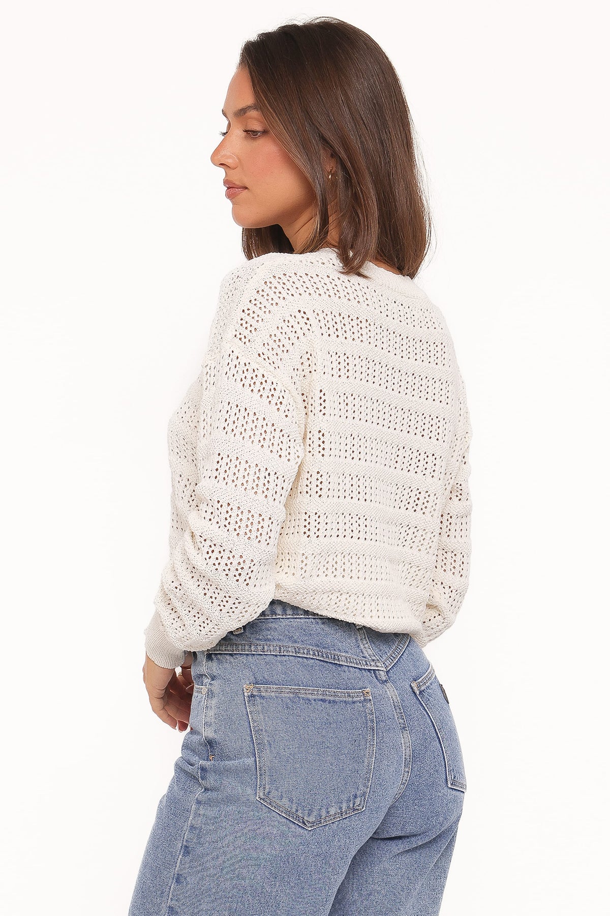 Flavia Open Stitch Sweater in Cream – view 4 of 6