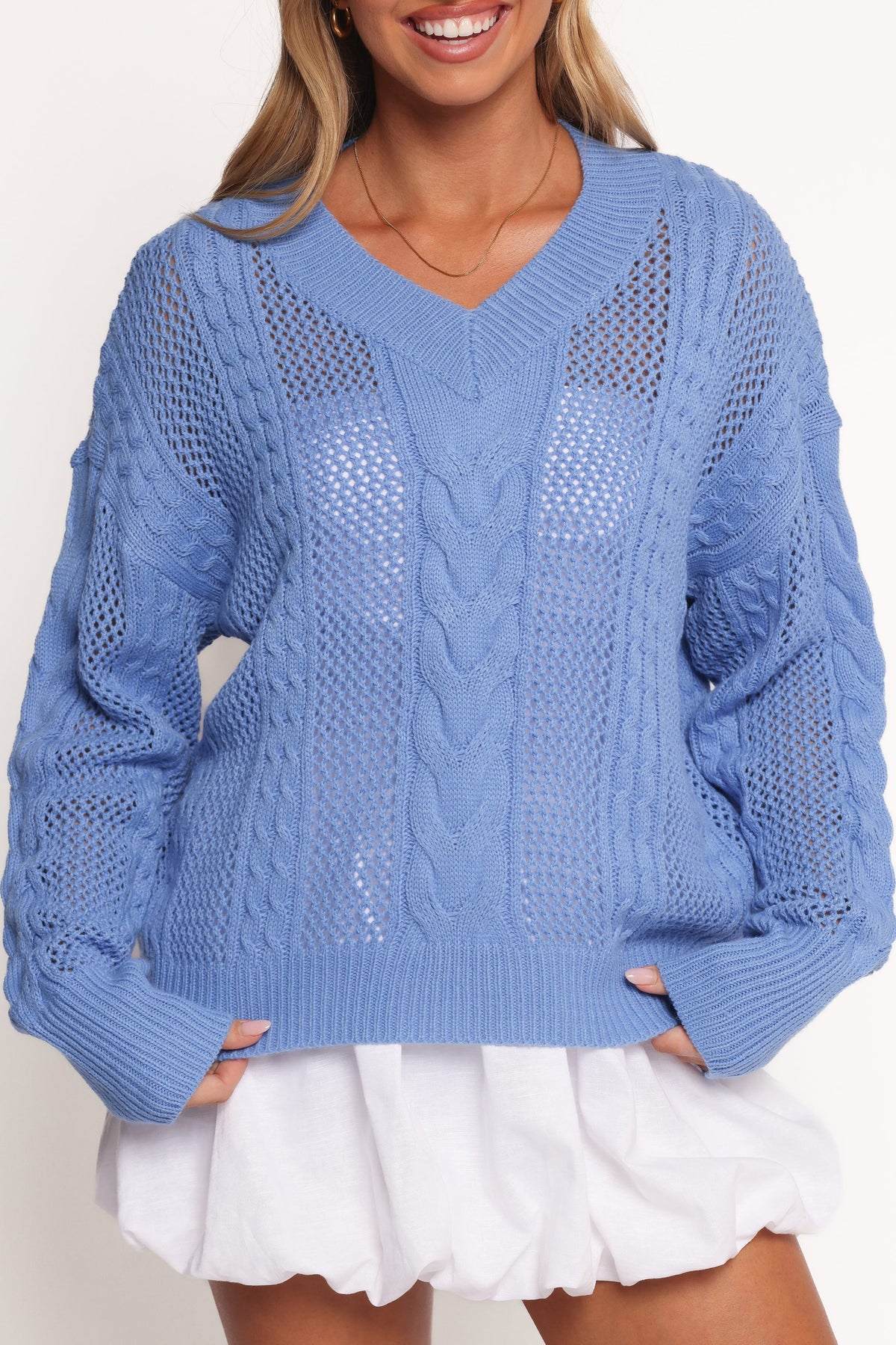 Janie Knit Sweater in Blue – view 7 of 7