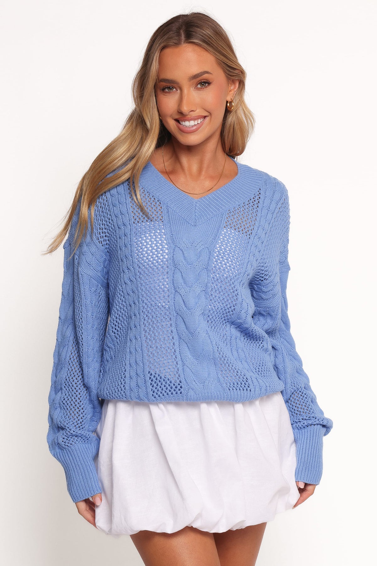 Janie Knit Sweater in Blue – view 3 of 7