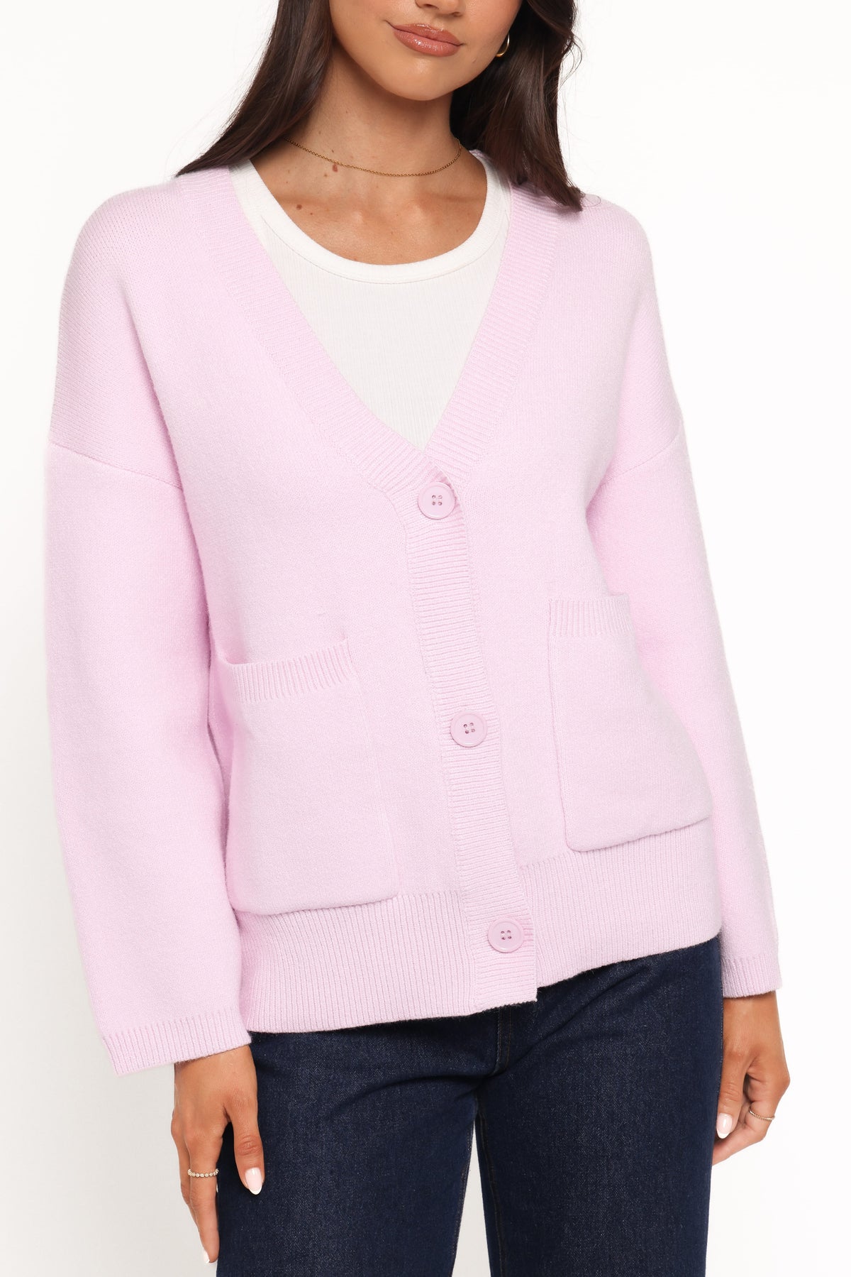 Jayden Cardigan in Pale Pink – view 5 of 7