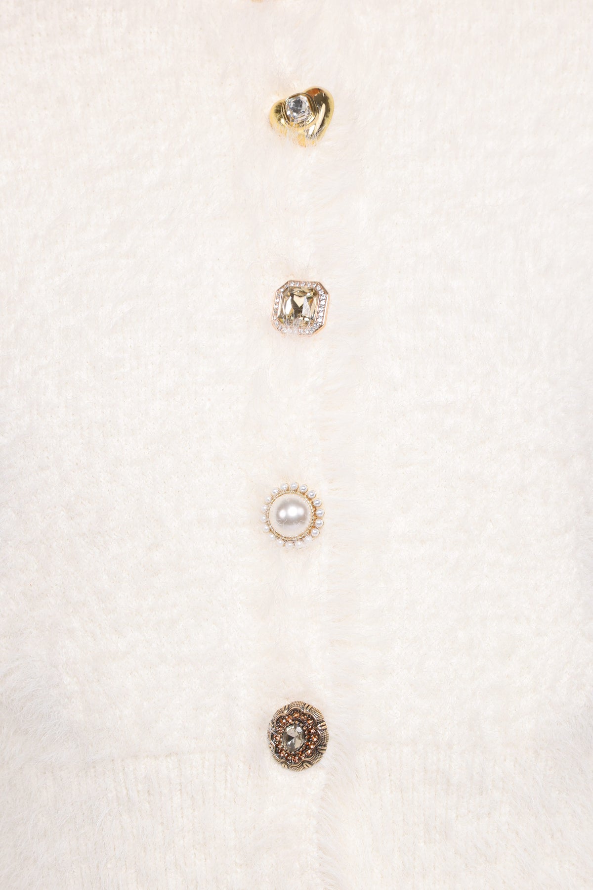 Jintie Vintage Button Cardigan in Cream – view 7 of 7