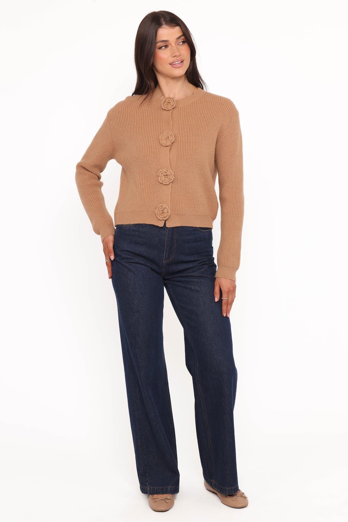 Jones Rosette Cardigan in Mocha – view 5 of 6