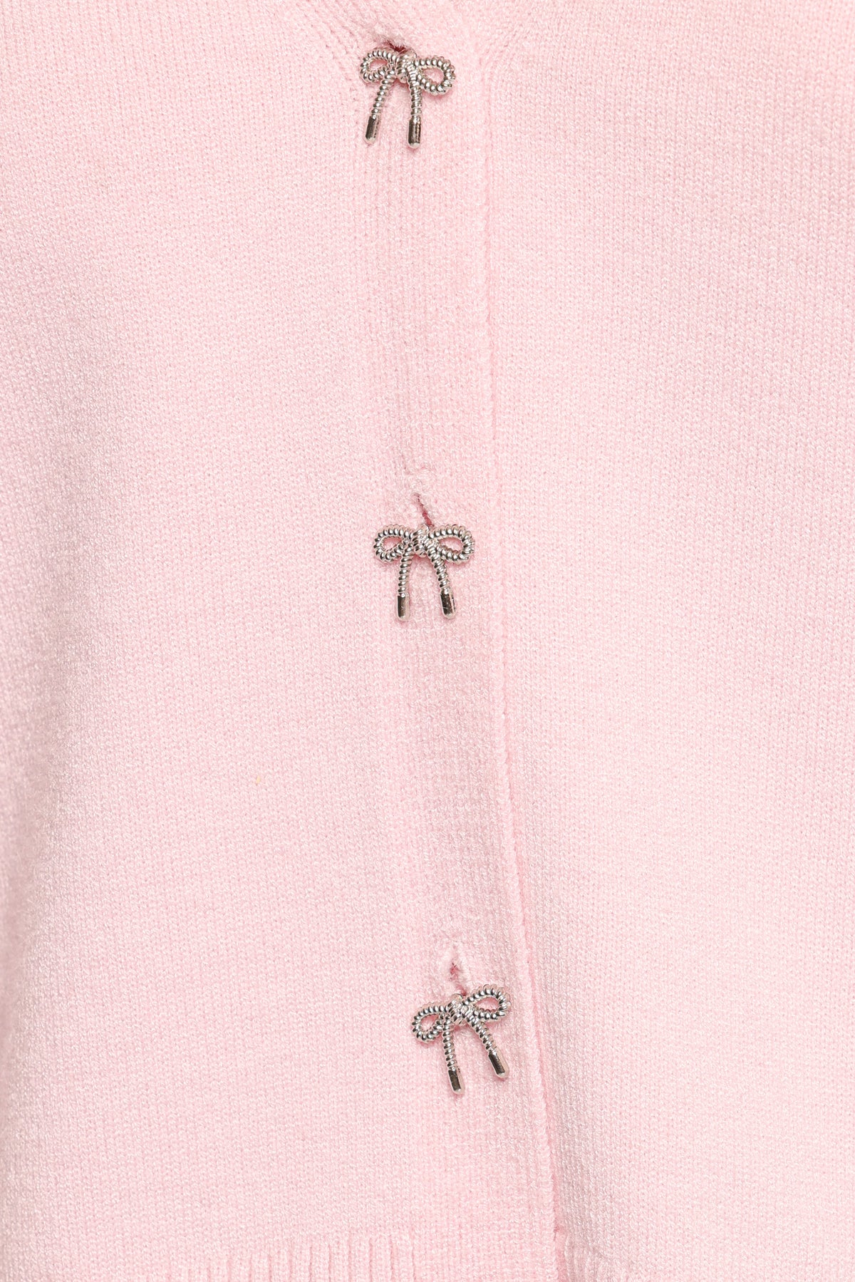 Josey Bow Button Cardigan in Light Pink – view 6 of 6