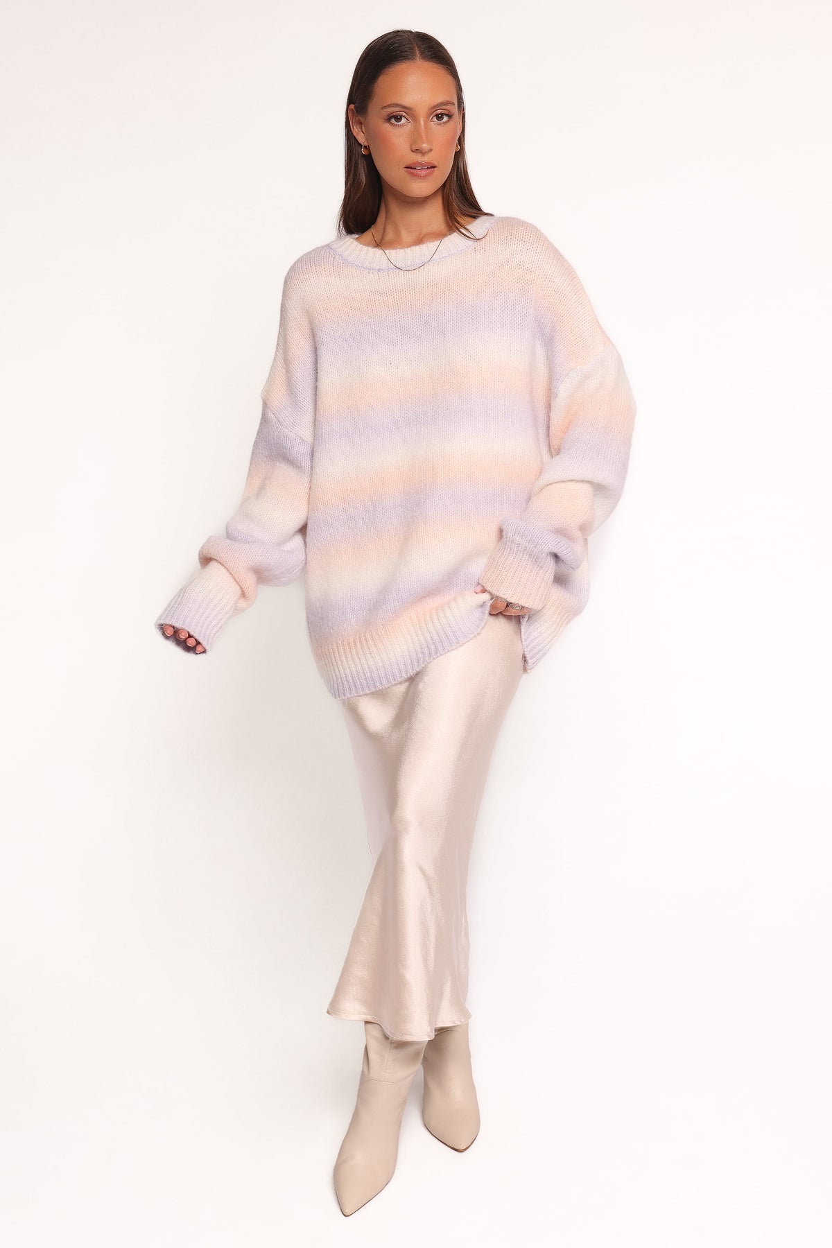 Joy Knit Sweater in Lavender Stripe – view 5 of 7
