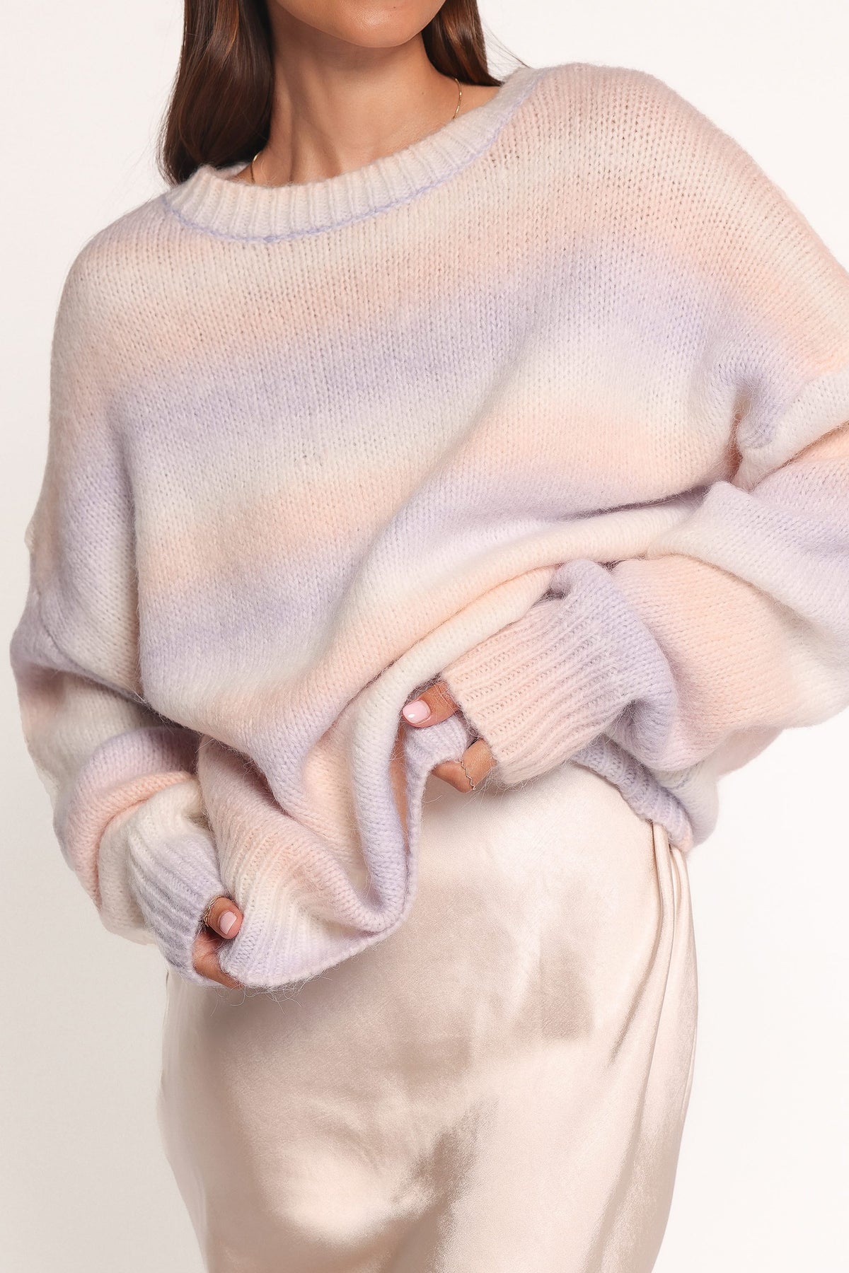 Joy Knit Sweater in Lavender Stripe – view 2 of 7