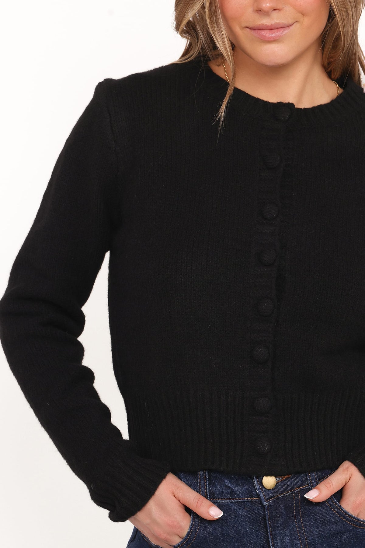 Kanie Knit Cardigan in Black – view 2 of 6