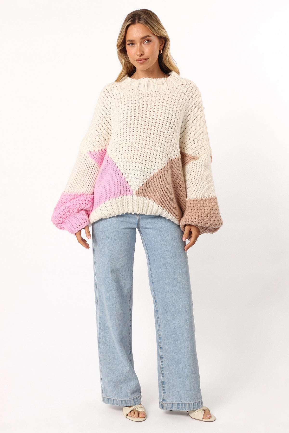 Koda Pattern Knit Sweater in Pink Multi – view 2 of 8