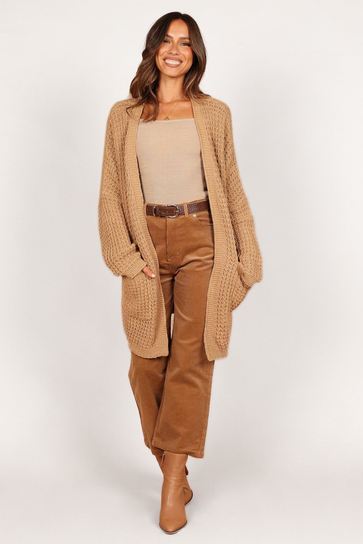 Leyonie Cardigan in Tan – view 2 of 12