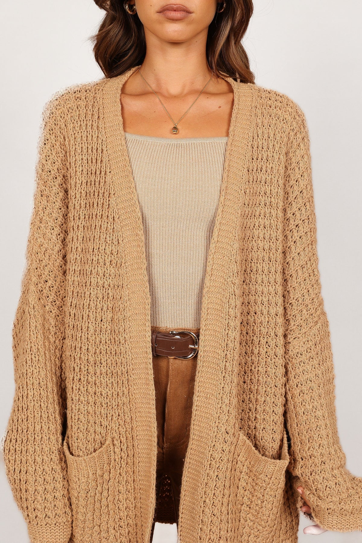 Leyonie Cardigan in Tan – view 7 of 12