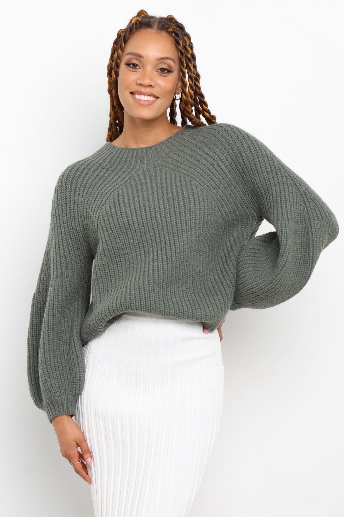 London Knit Sweater in Emerald – view 1 of 6