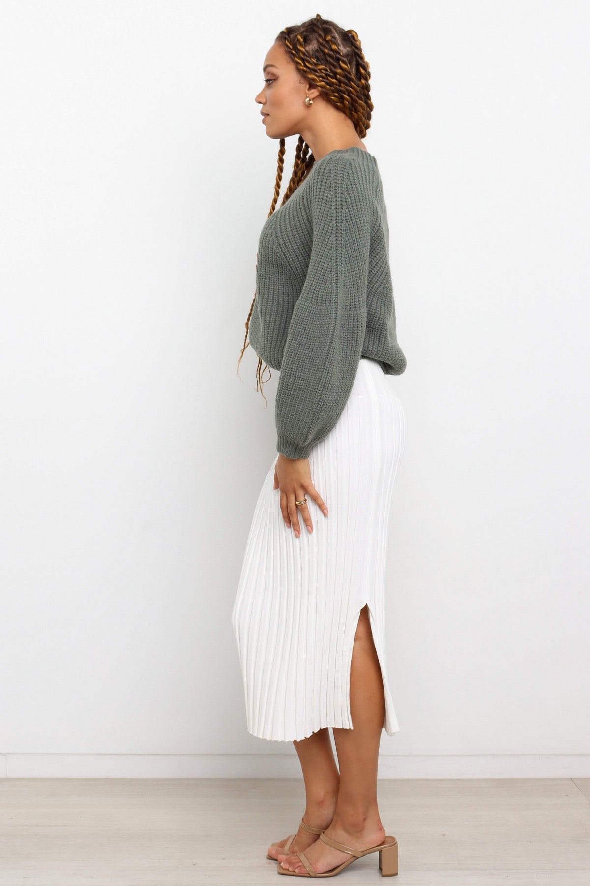 London Knit Sweater in Emerald – view 5 of 6
