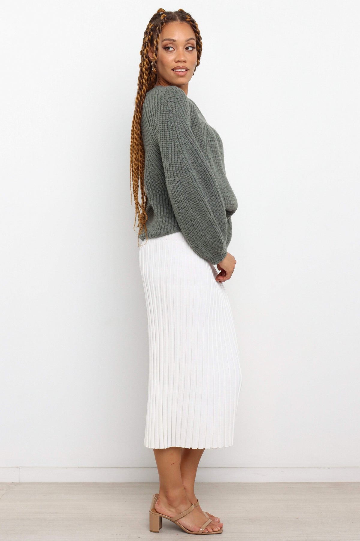 London Knit Sweater in Emerald – view 4 of 6