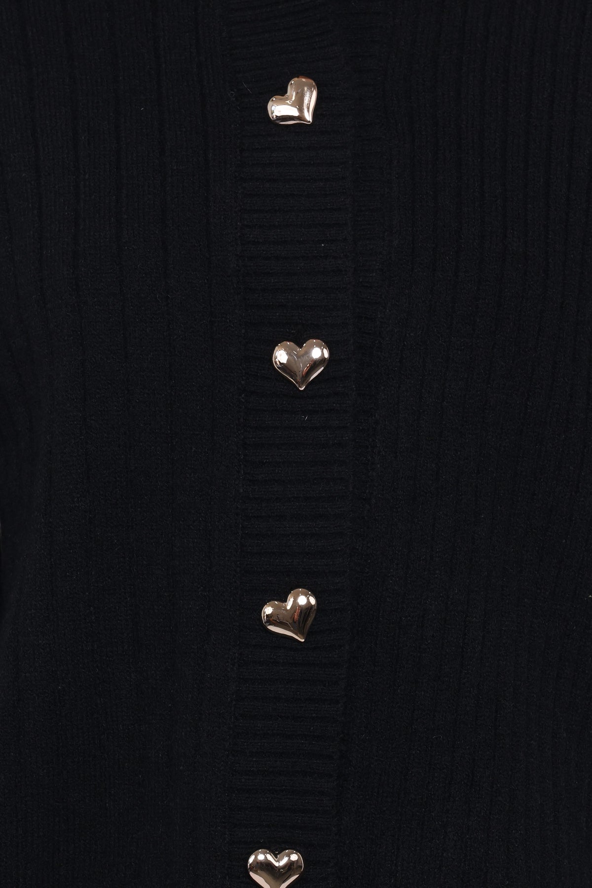 Loulani Heart Button Cardigan in Black – view 6 of 6