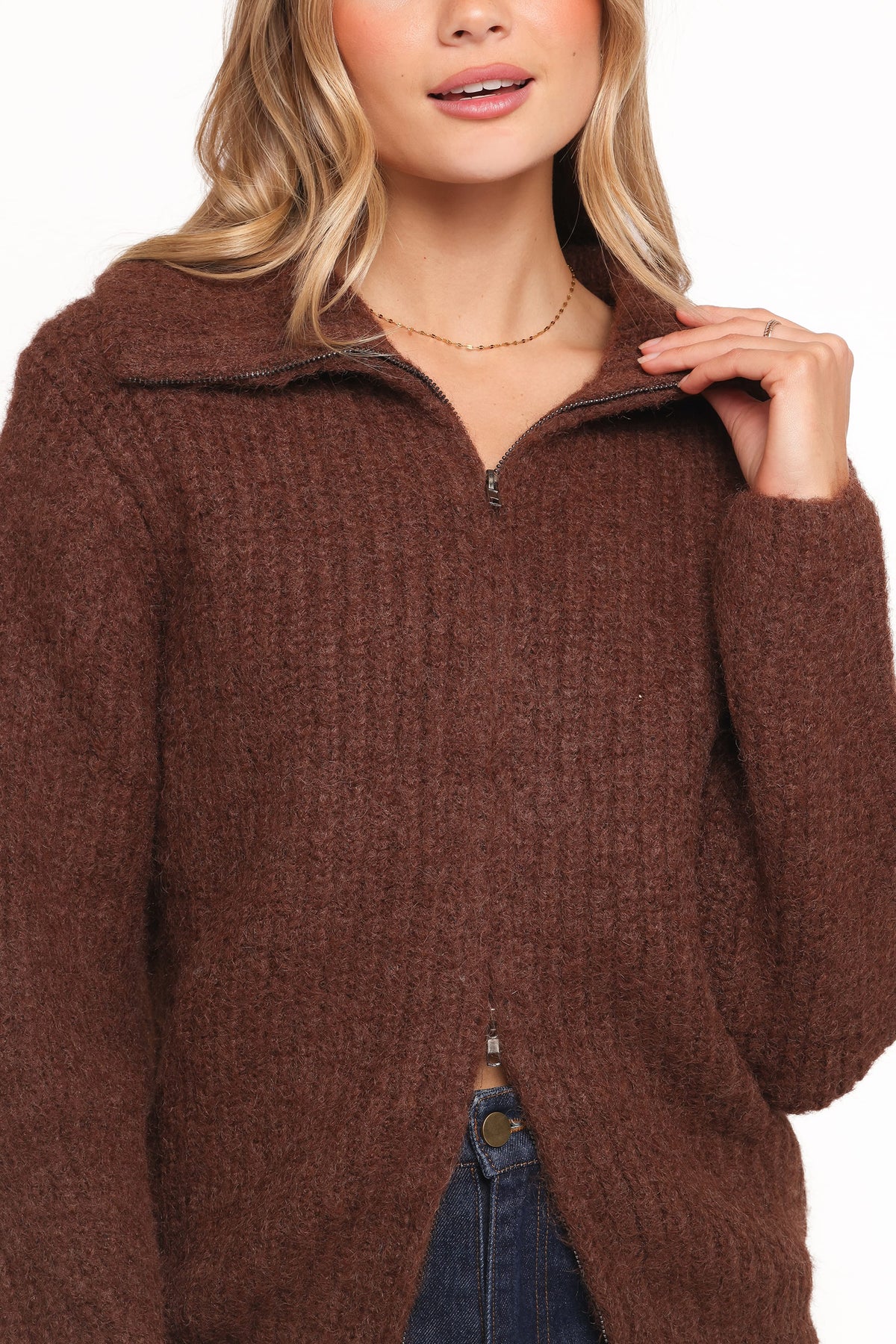 Miffy Zip Through Cardigan in Chocolate – view 1 of 7