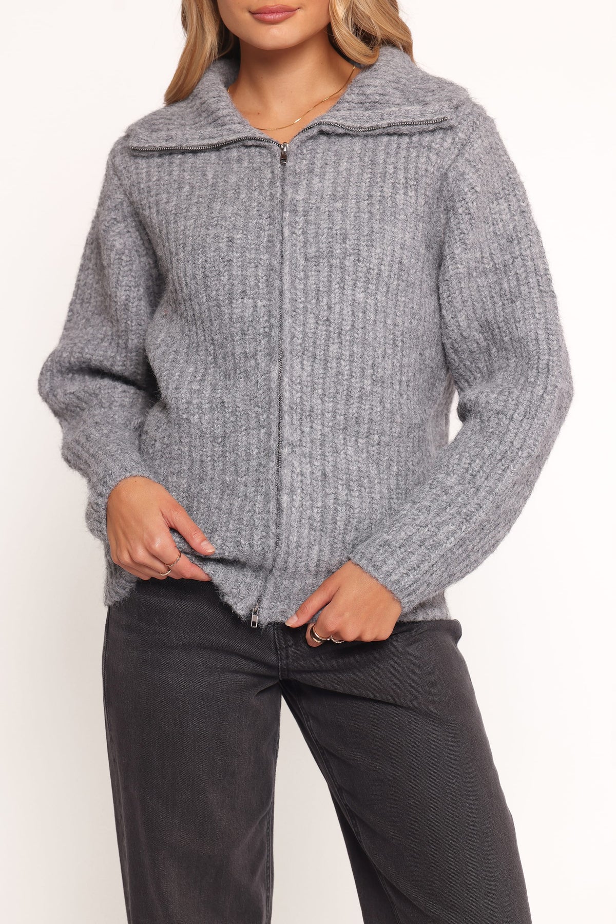 Miffy Zip Through Cardigan in Grey – view 3 of 8