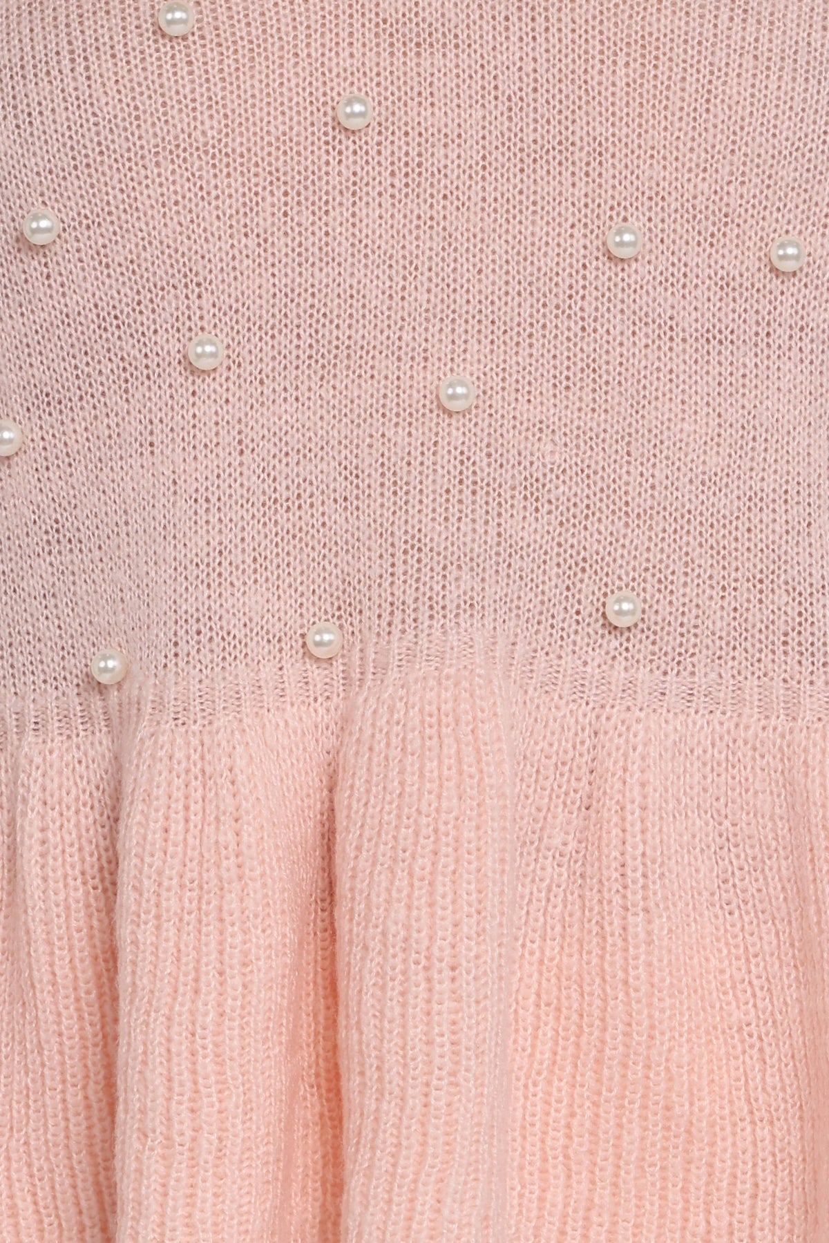 Molly Pearl Peplum Knit Sweater in Light Pink – view 6 of 6