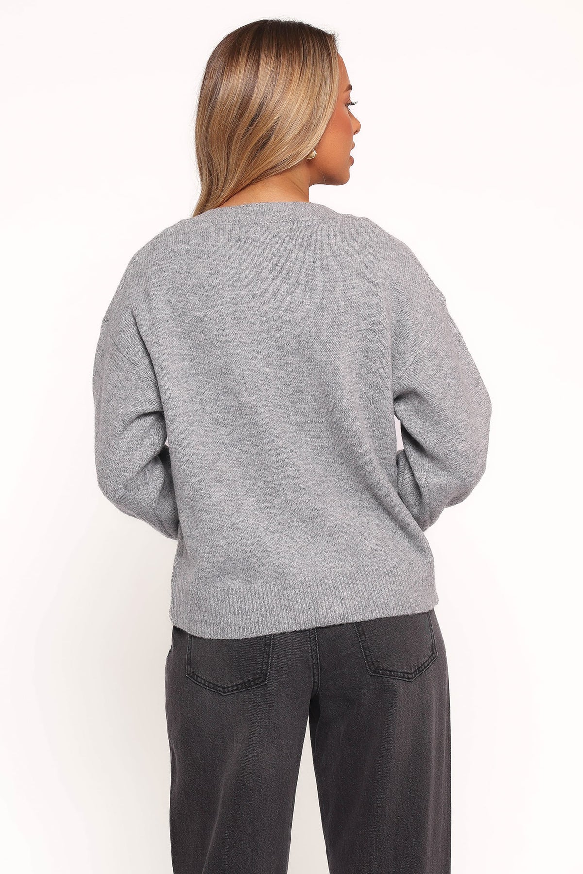Neri Bow Tie Front Cardigan in Grey – view 4 of 7