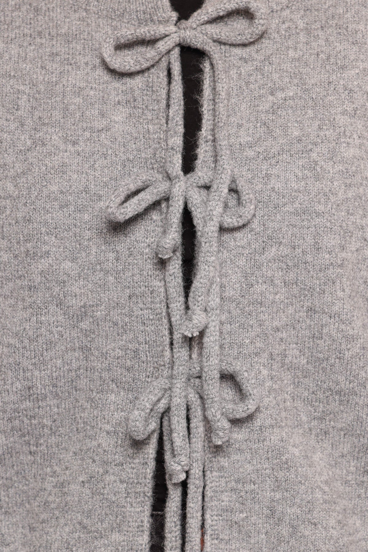 Neri Bow Tie Front Cardigan in Grey – view 6 of 7
