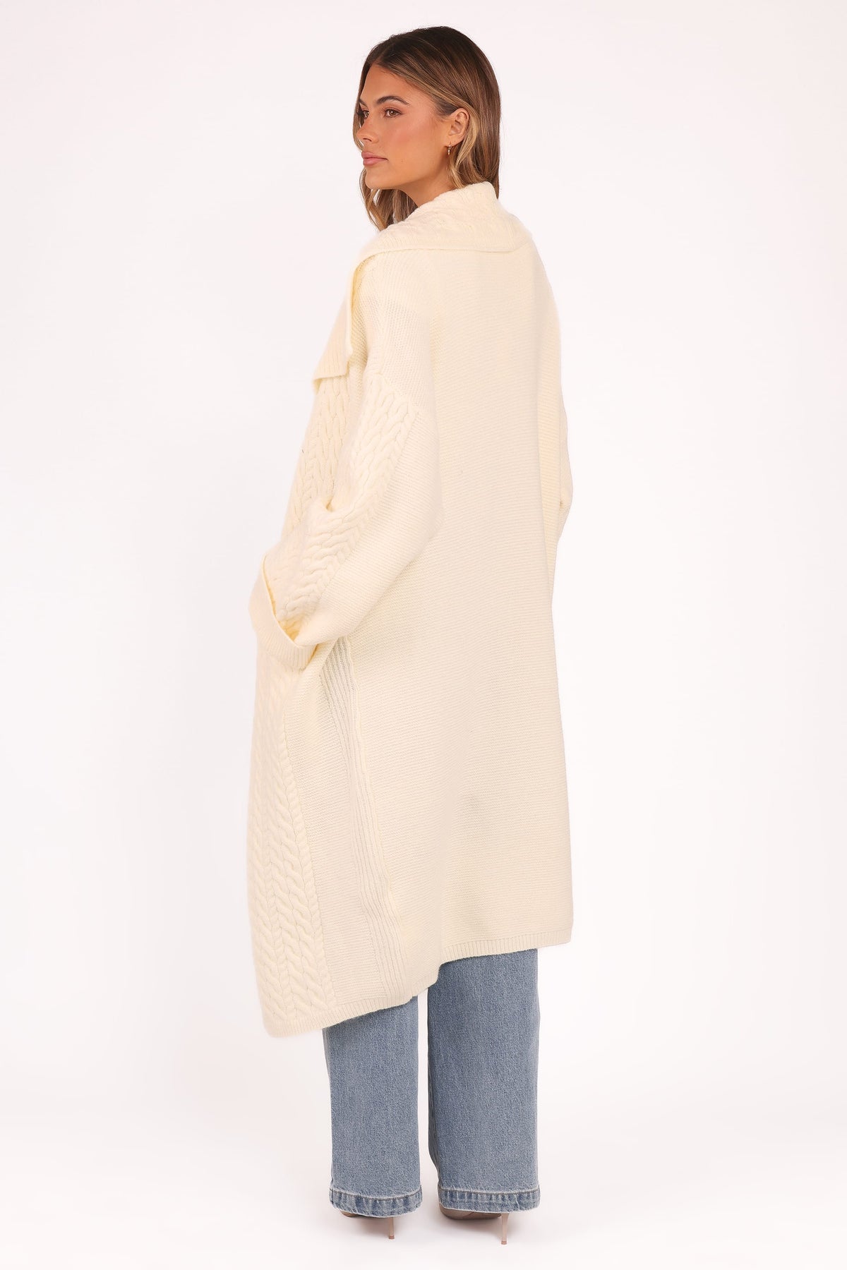 Nova Long Cardigan in Cream – view 5 of 7