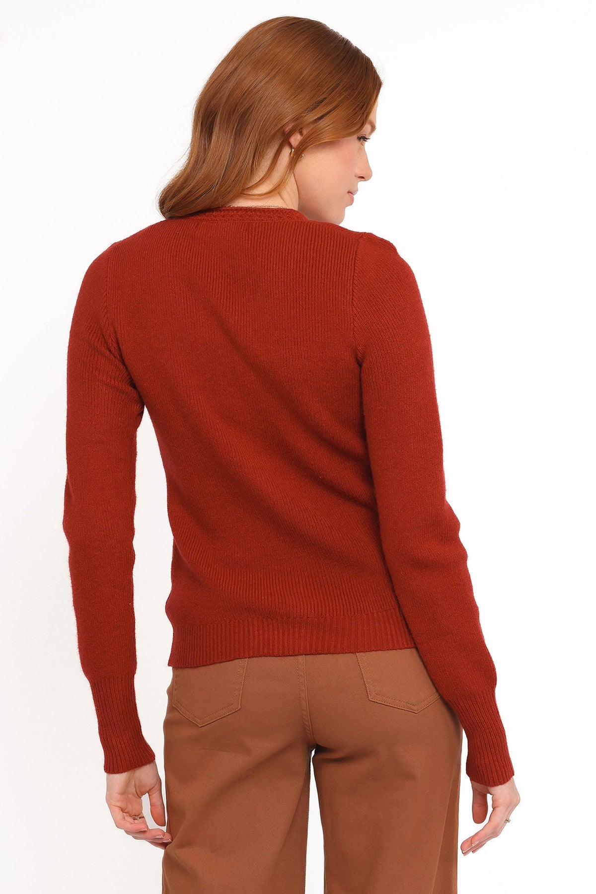 Quay Button Front Cardigan in Red – view 4 of 7