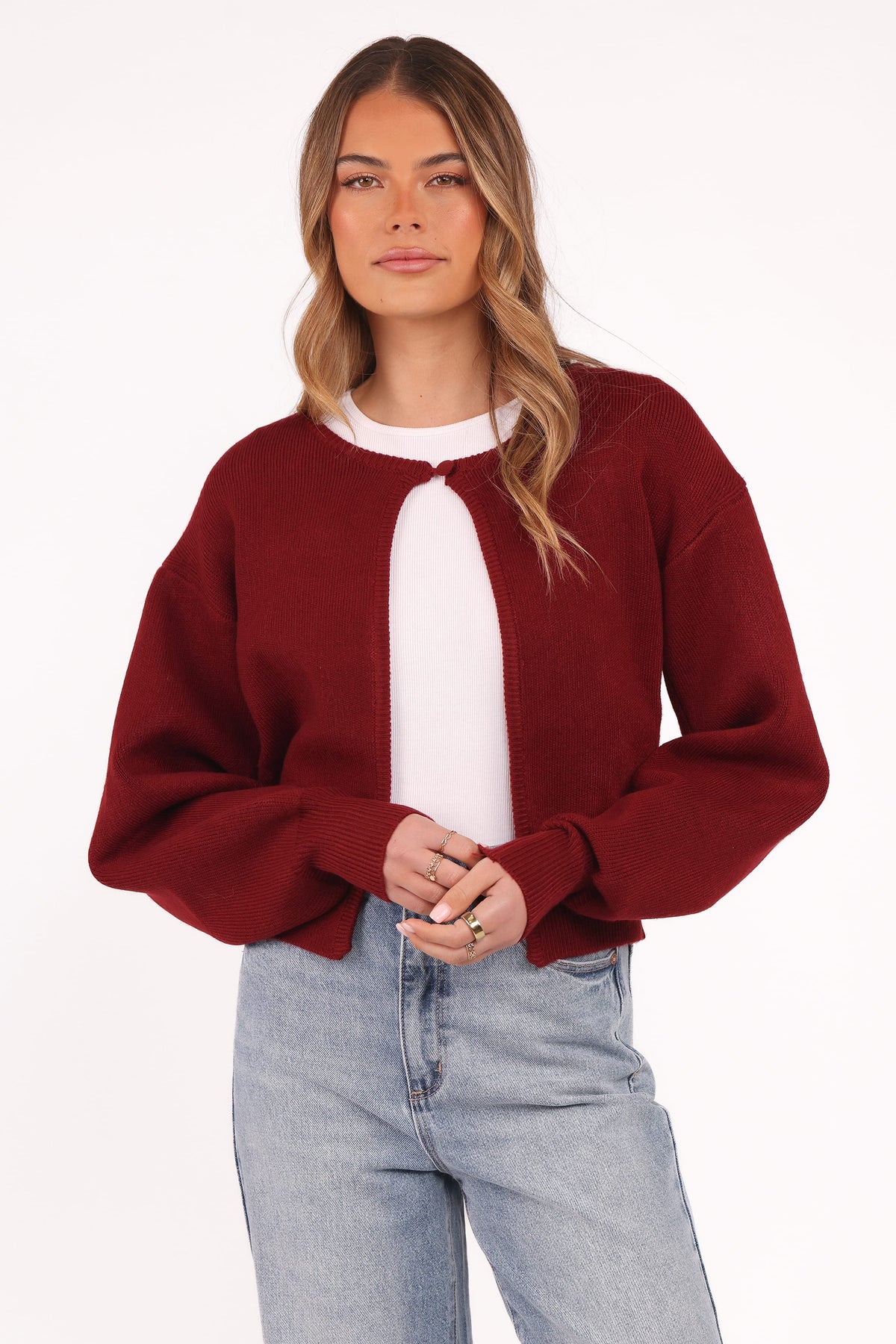 Ripley Knit Cardigan in Berry – view 1 of 6