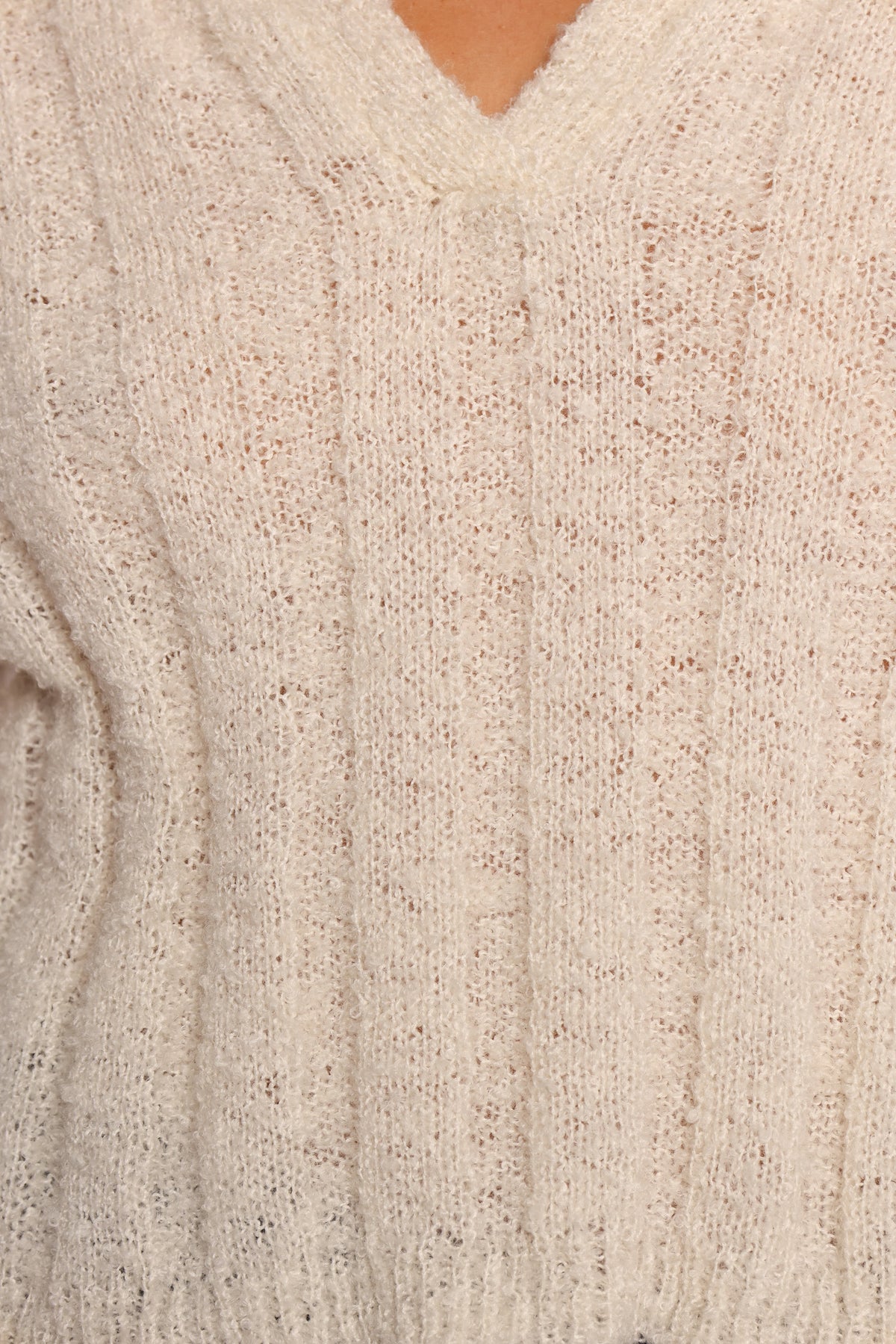 Romy Collar Knit Sweater in Ecru – view 6 of 6
