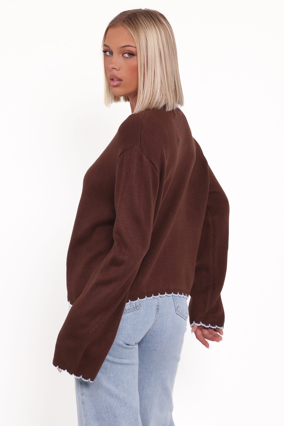 Ruby Knit Cardigan in Brown – view 4 of 7