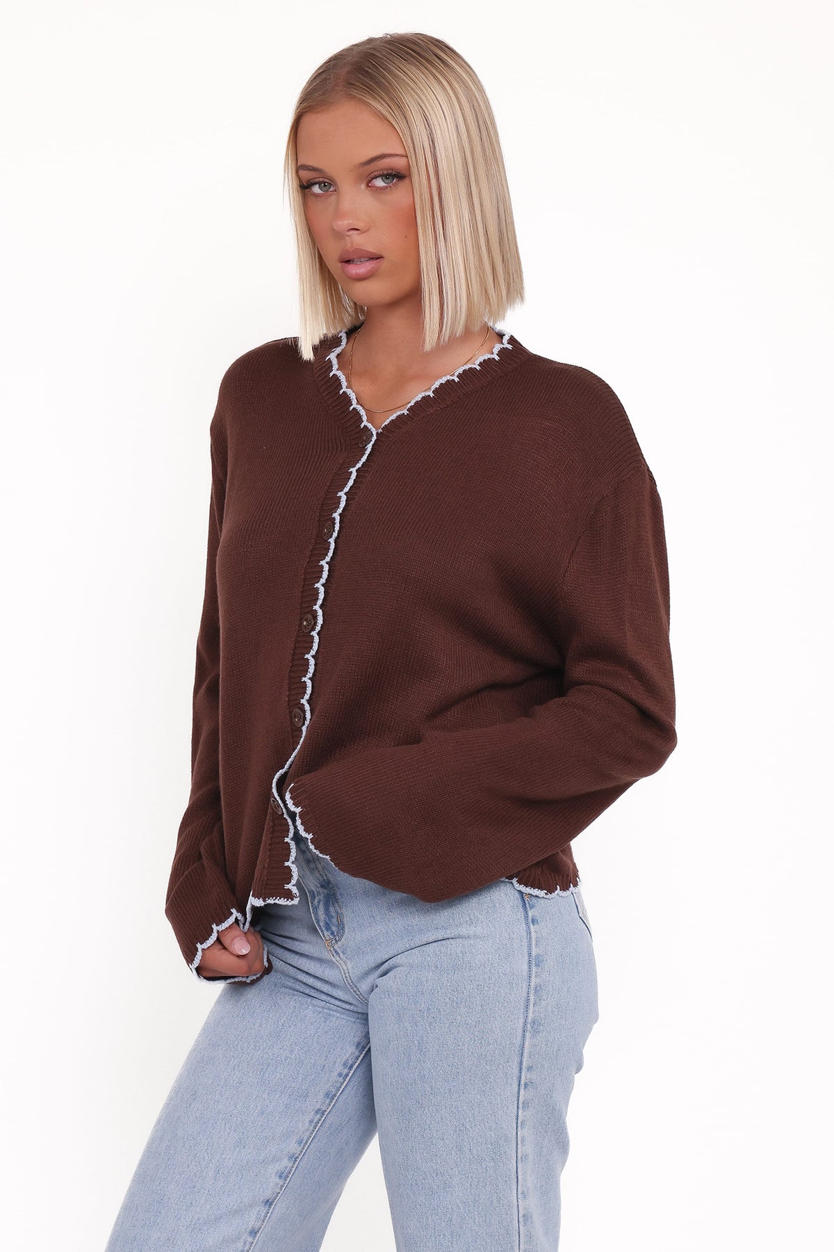Ruby Knit Cardigan in Brown – view 3 of 7