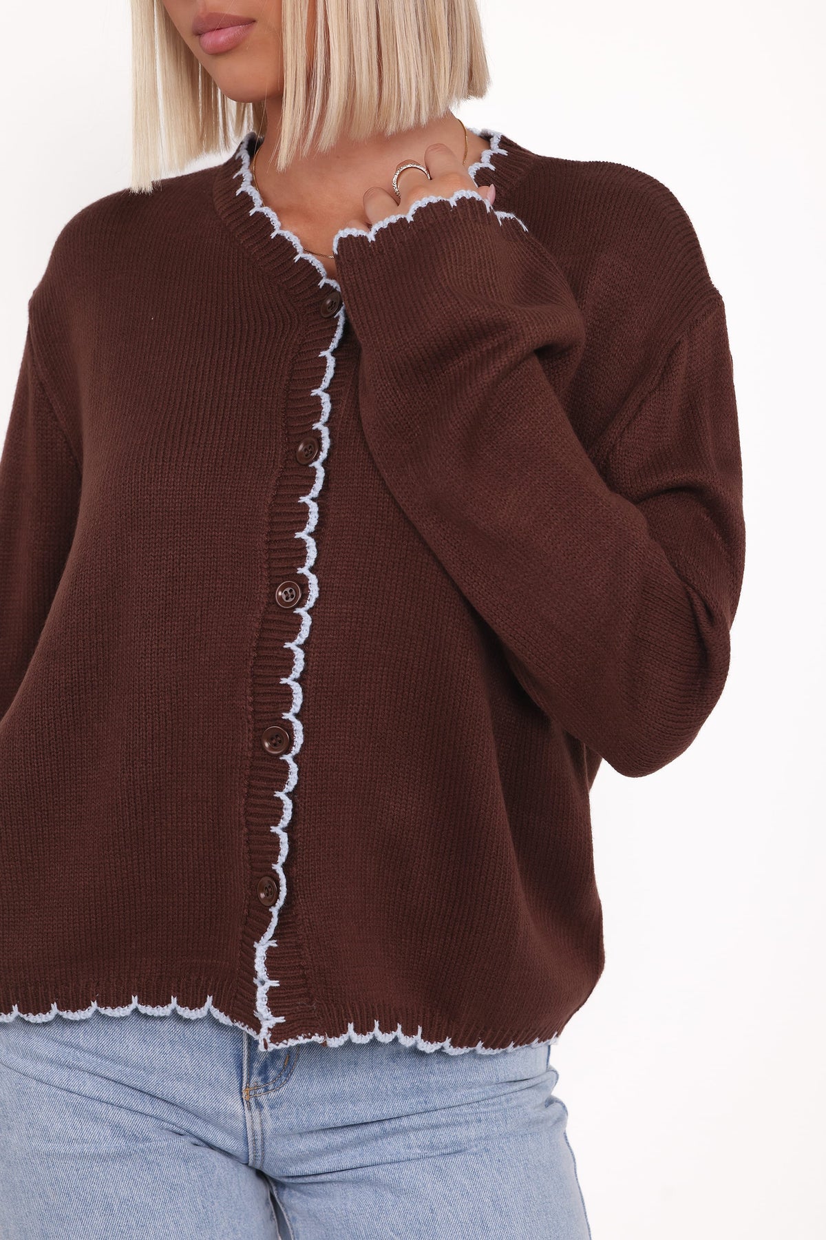 Ruby Knit Cardigan in Brown – view 2 of 7
