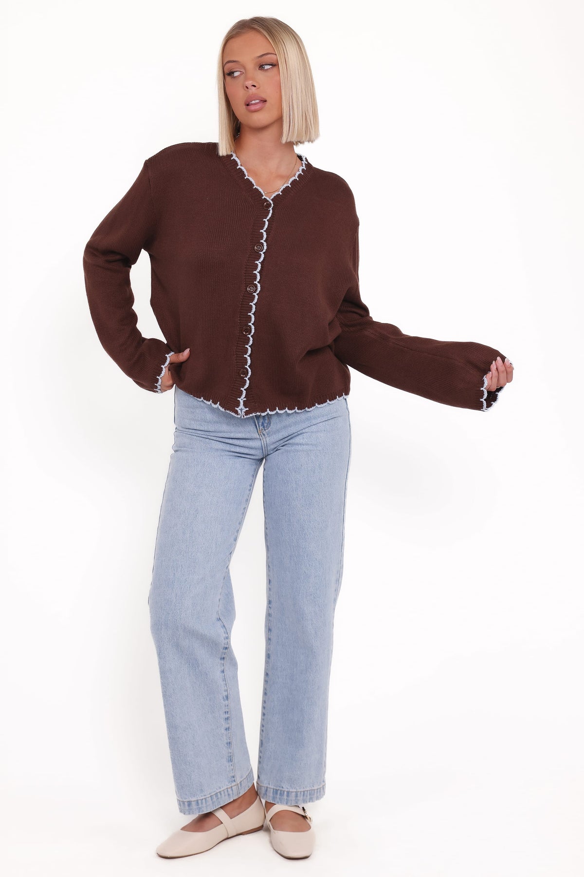 Ruby Knit Cardigan in Brown – view 6 of 7