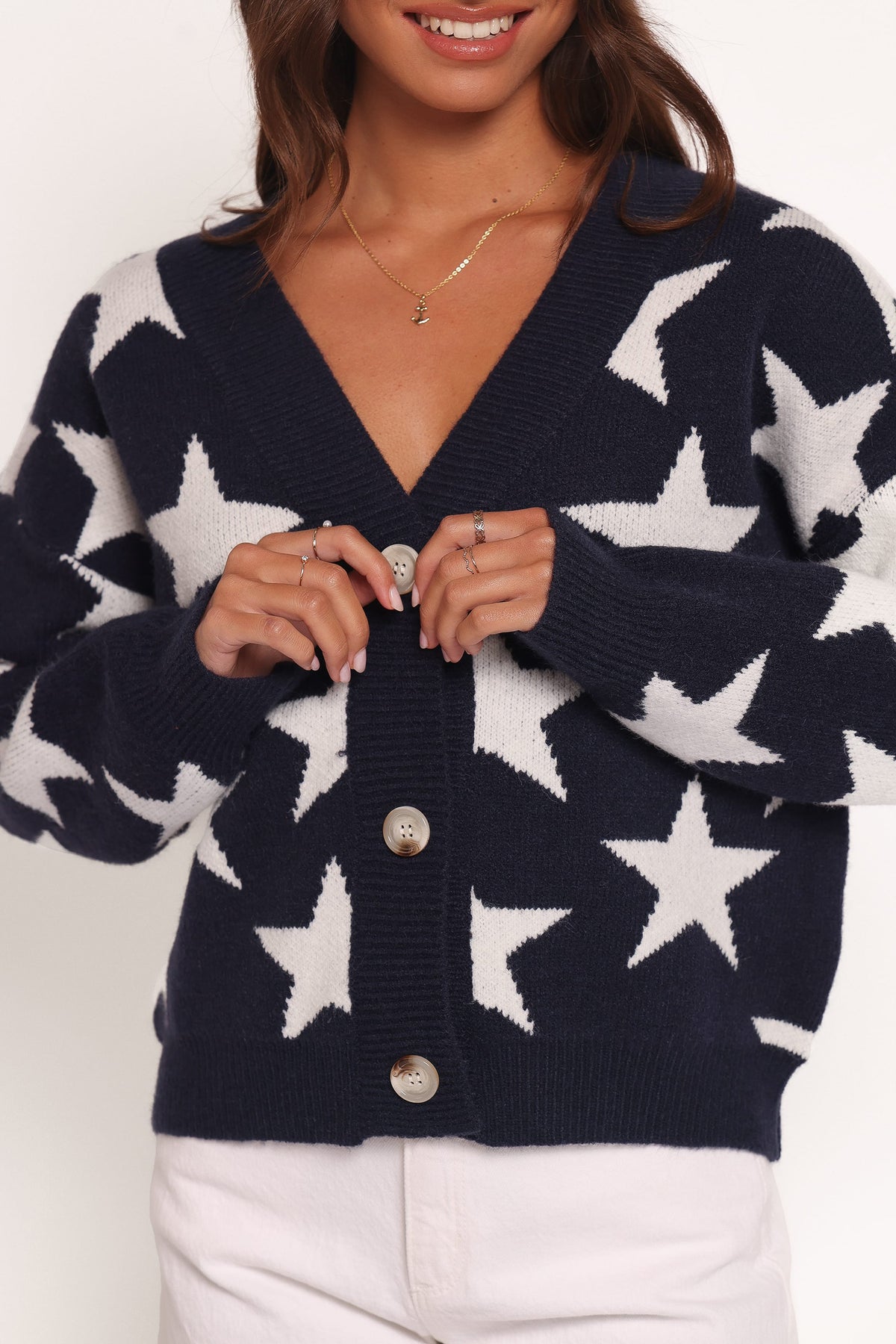 Sailor Star Knit Cardigan in Navy – view 3 of 8
