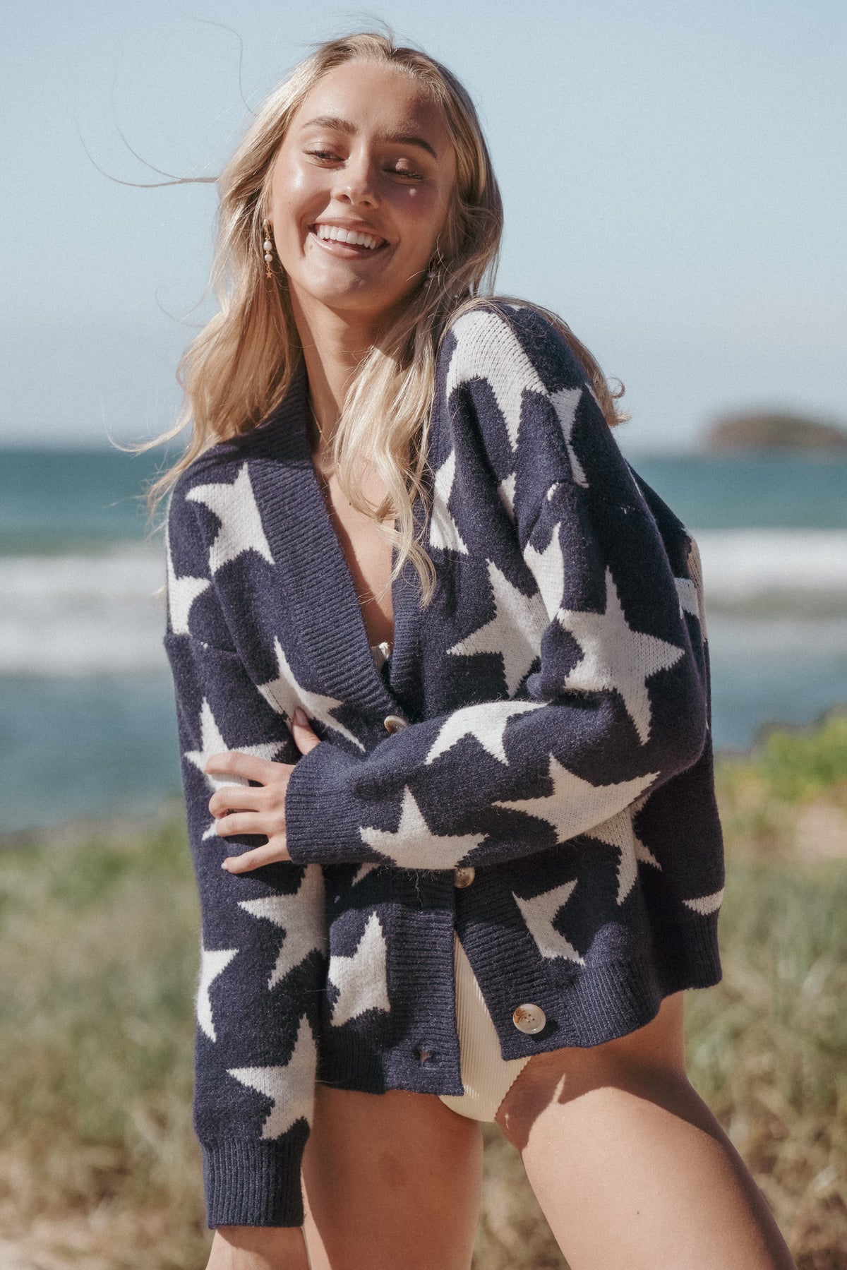 Sailor Star Knit Cardigan in Navy – view 1 of 8