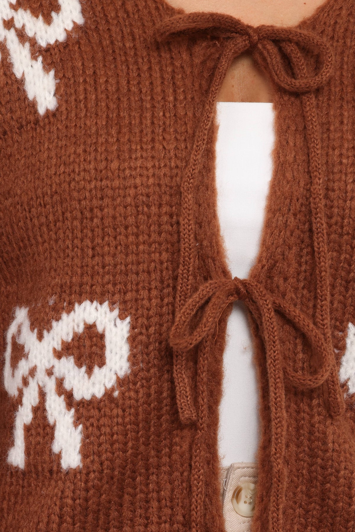 Vienna Bow Cardigan in Camel – view 6 of 6