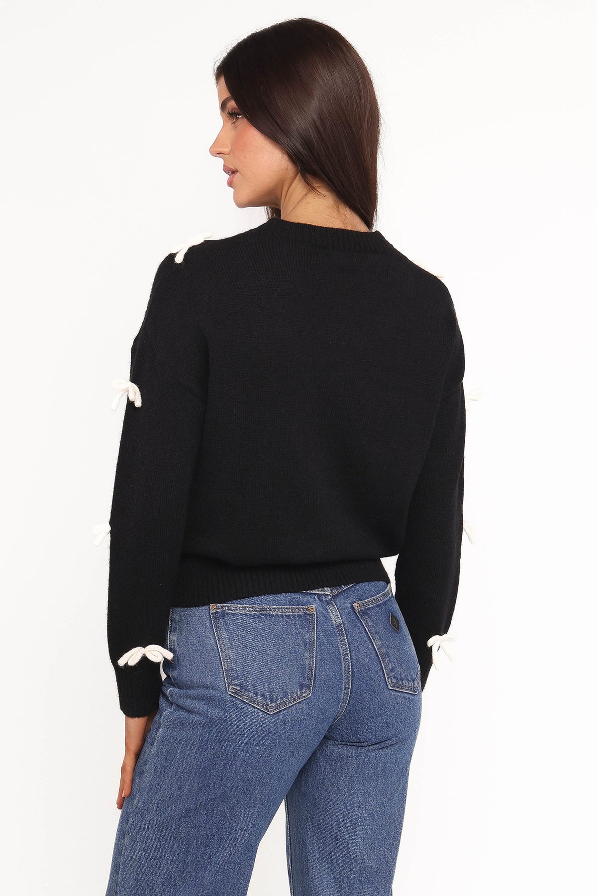 Voss Bow Knit Sweater in Black – view 4 of 6