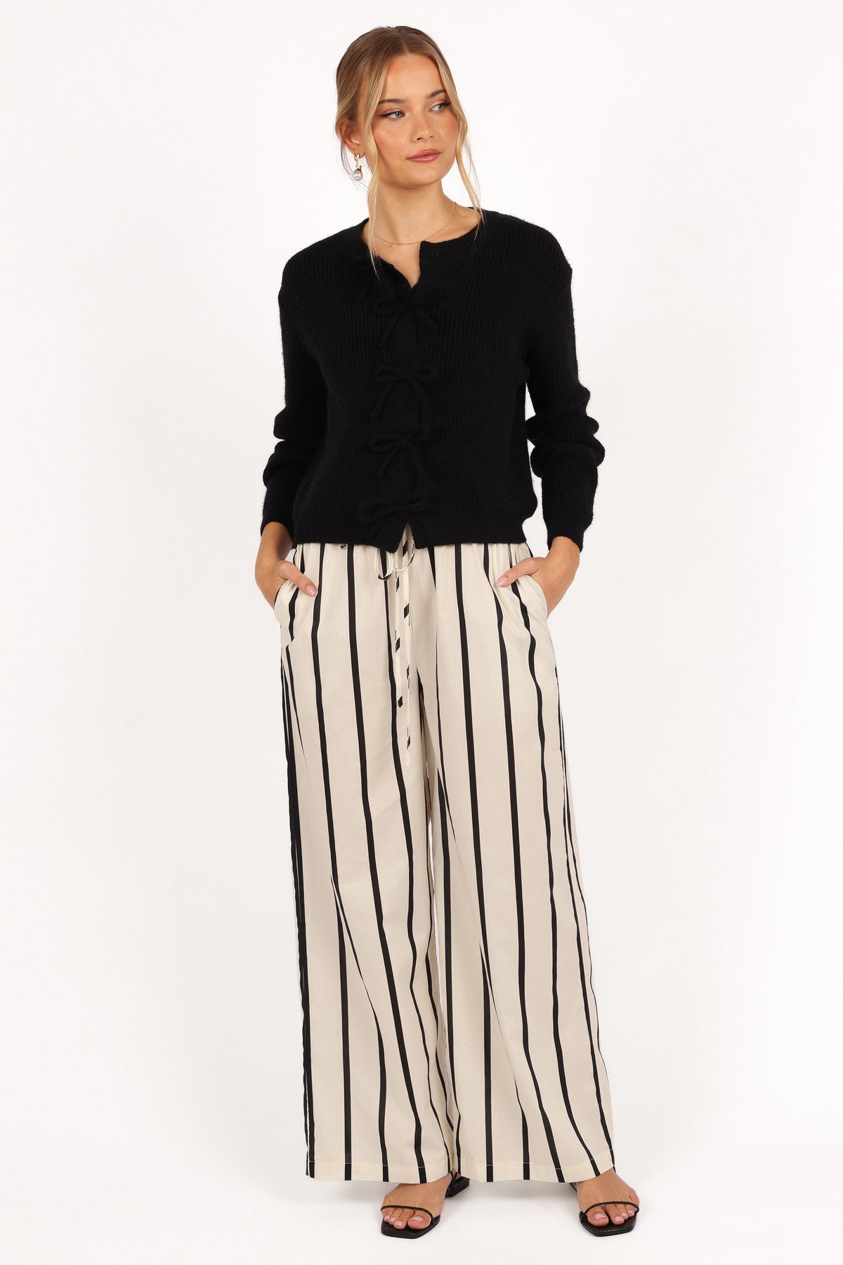 Wilde Bow Front Cardigan in Black – view 8 of 10