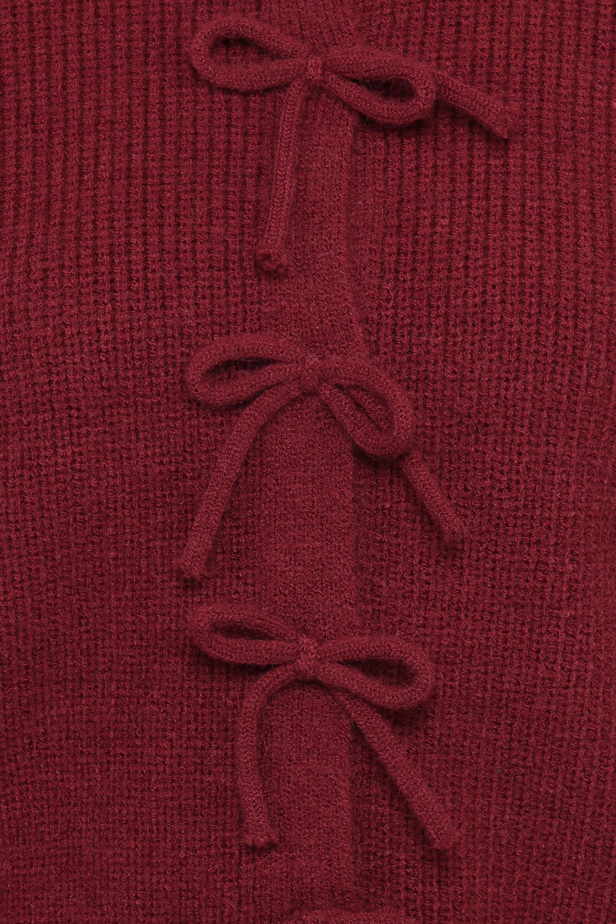 Wilde Bow Front Cardigan in Burgundy – view 6 of 6