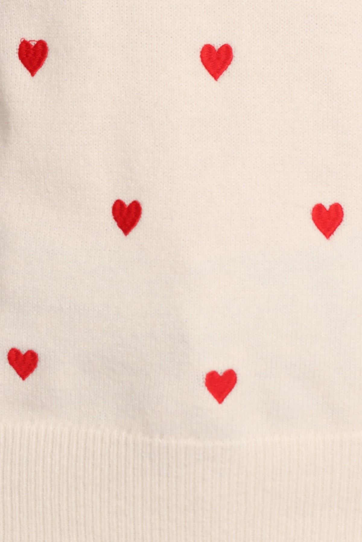 Xadie All Over Mini Heart Sweater in Cream/Red – view 8 of 8