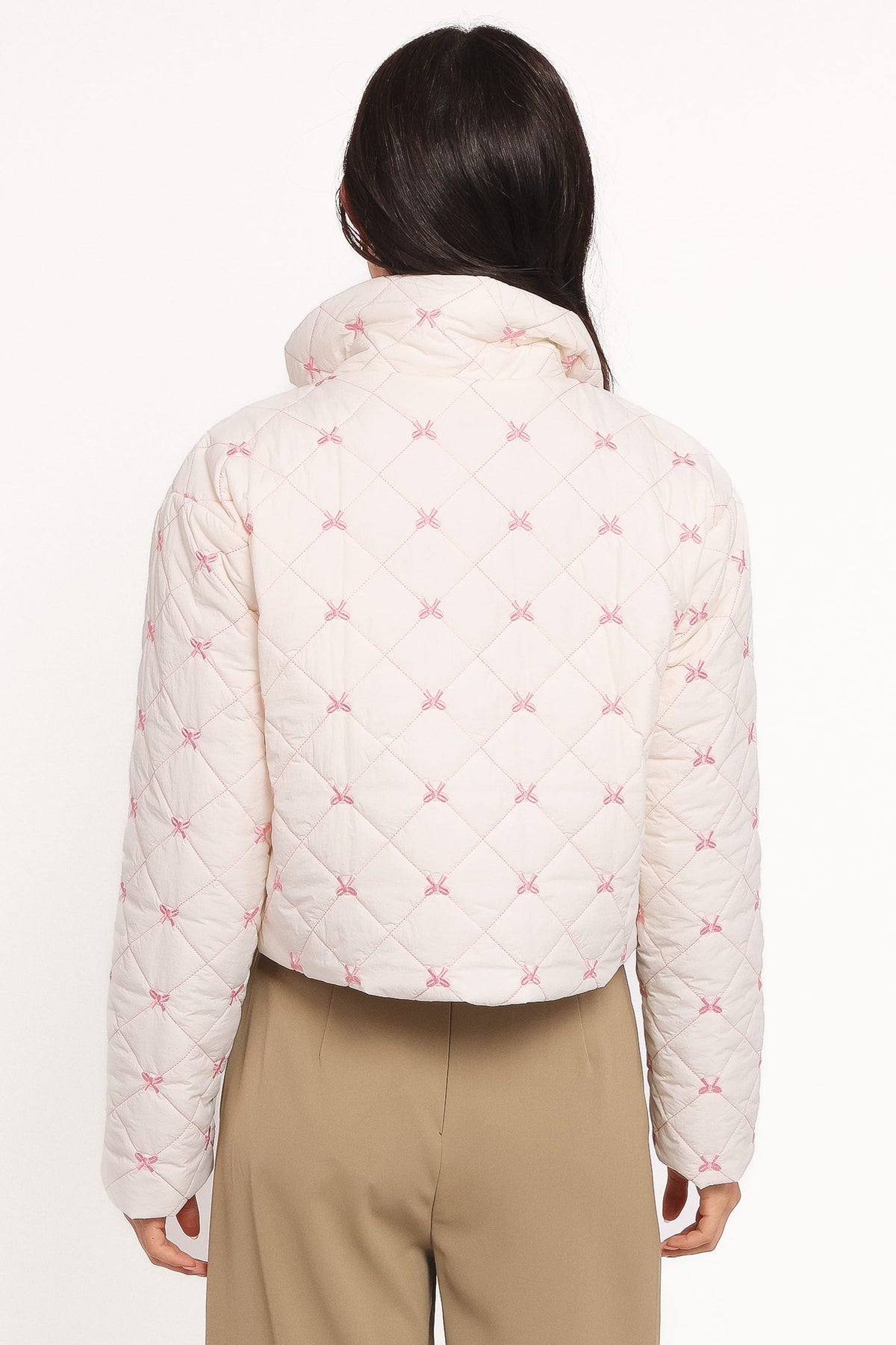 Adi Quilted Jacket in Pink Bow – view 5 of 7