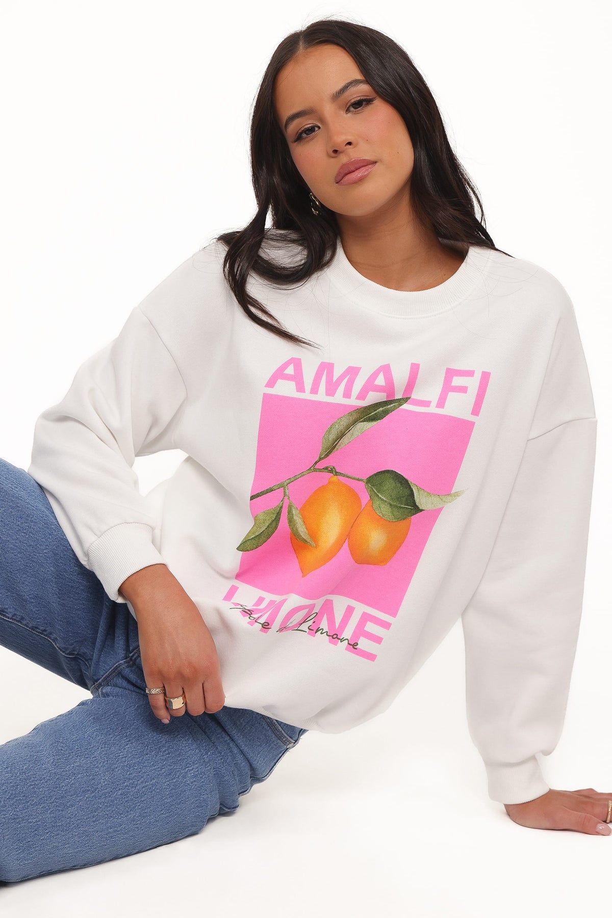 Amalfi Graphic Sweatshirt in White – view 2 of 7