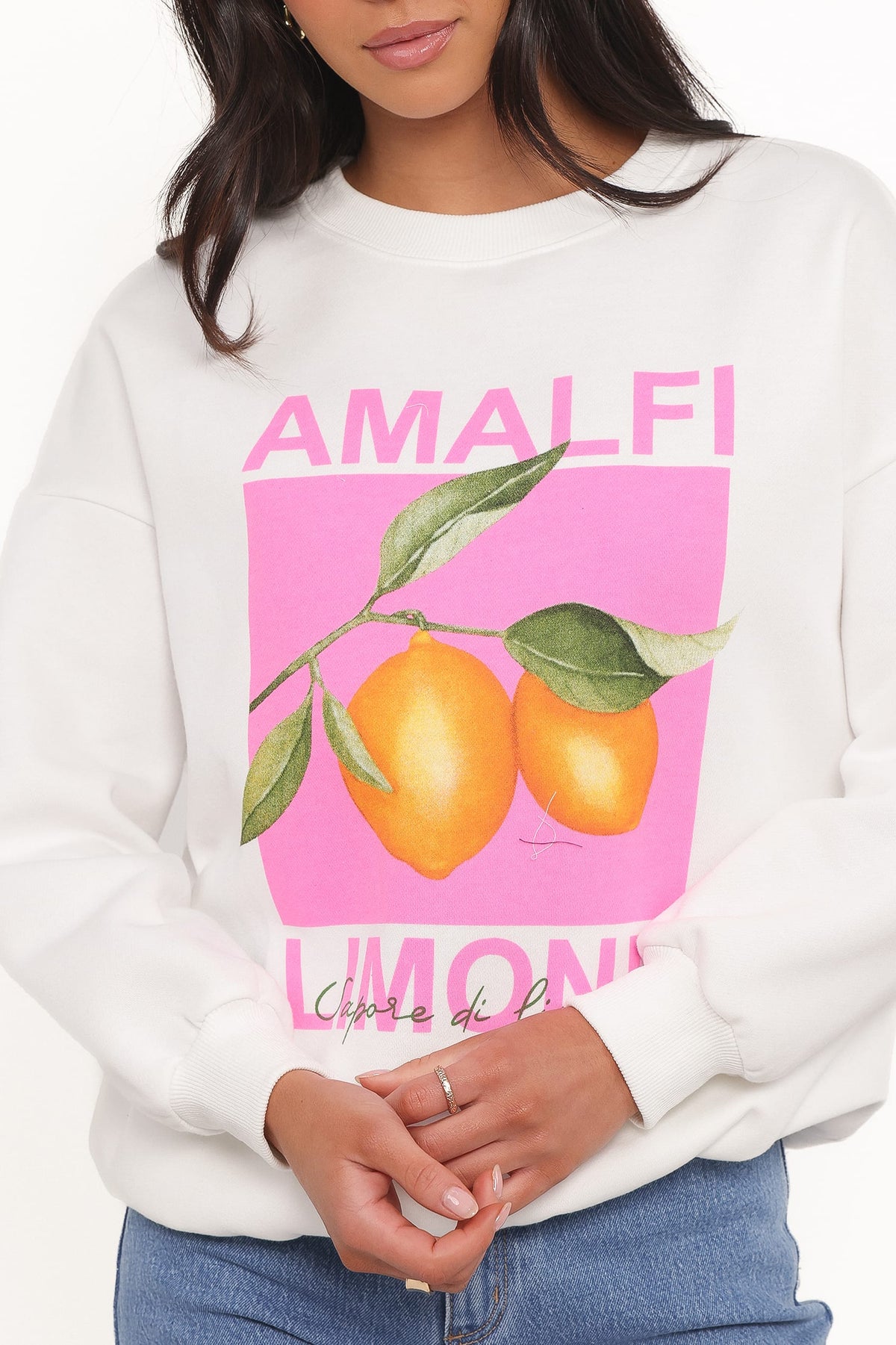 Amalfi Graphic Sweatshirt in White – view 6 of 7