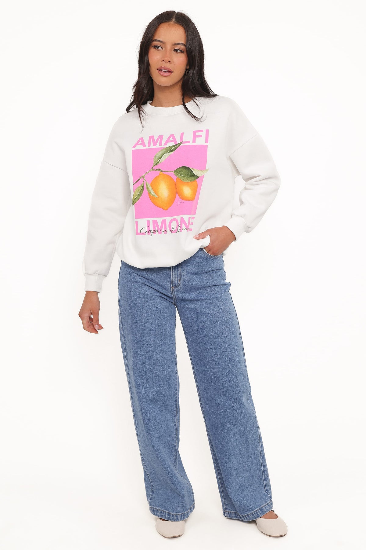Amalfi Graphic Sweatshirt in White – view 3 of 7