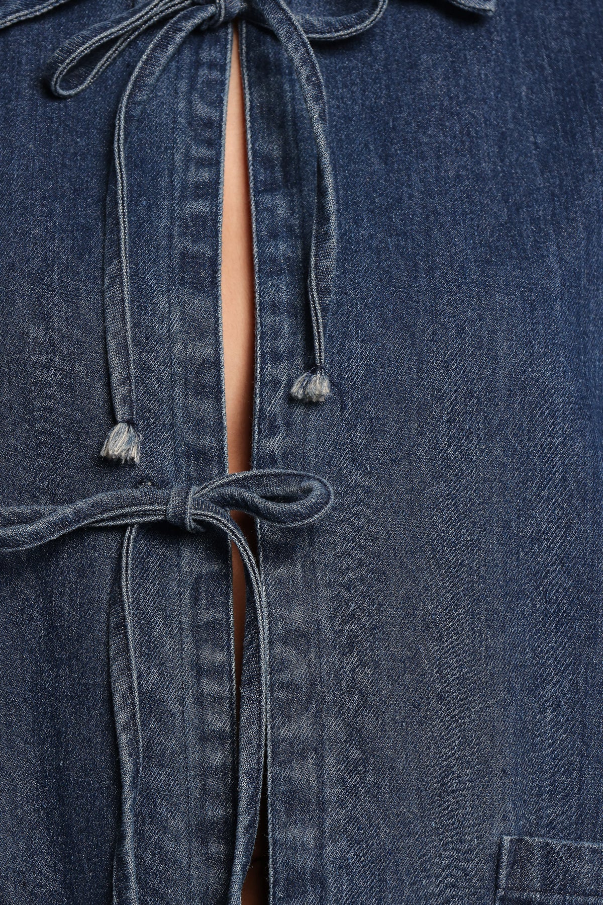 Avon Bow Front Denim Shacket in Denim – view 5 of 5