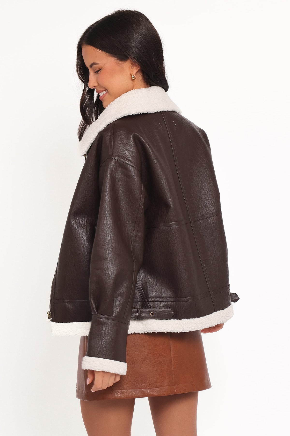 Baxter Shearling Lined Jacket in Brown – view 4 of 6