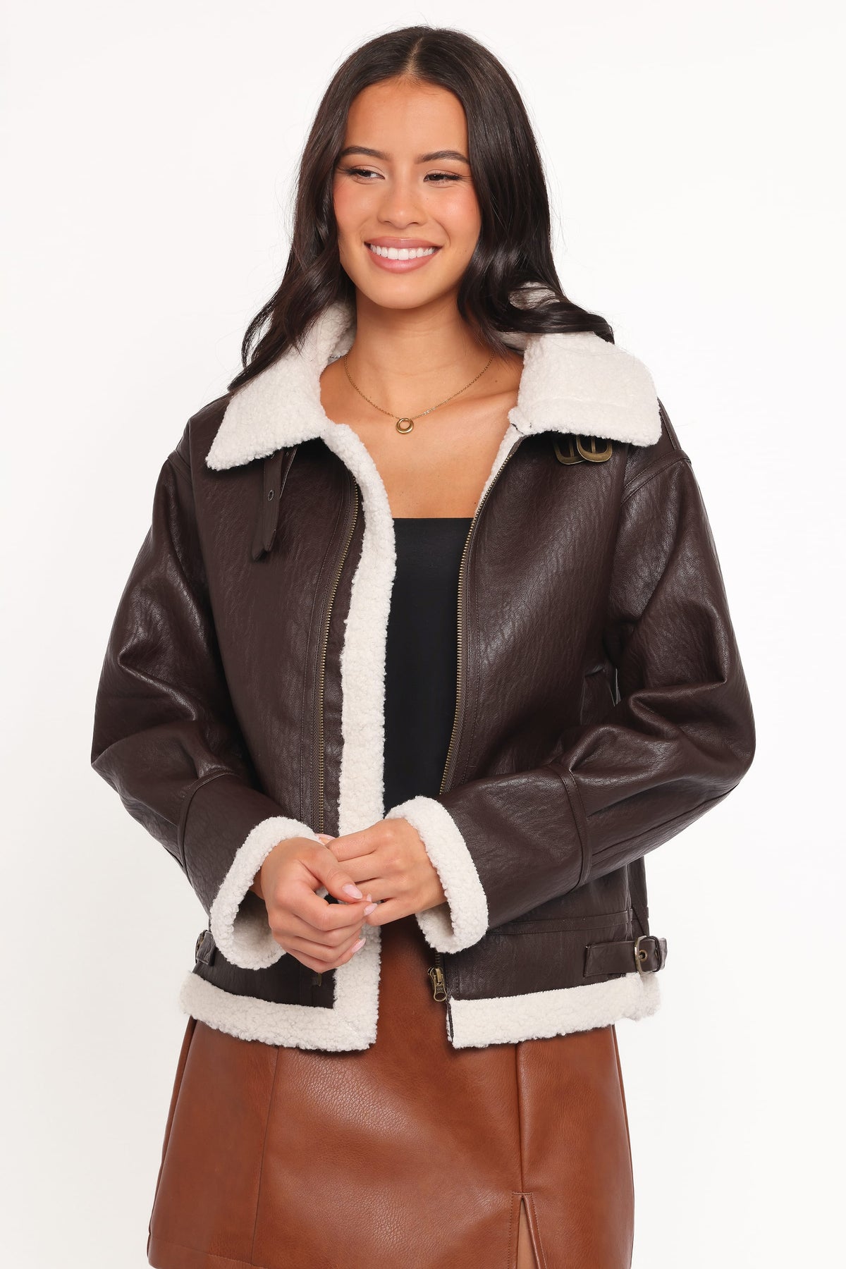 Baxter Shearling Lined Jacket in Brown – view 1 of 6