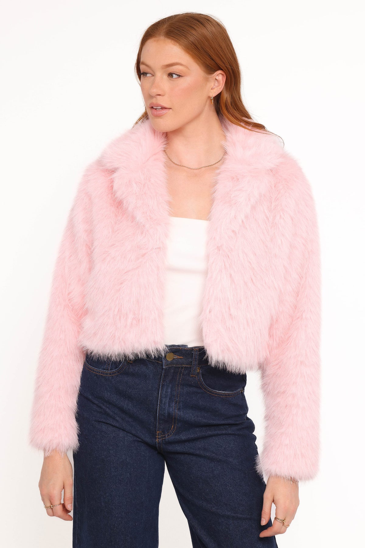 Bobbi Faux Fur Jacket in Pink – view 2 of 8