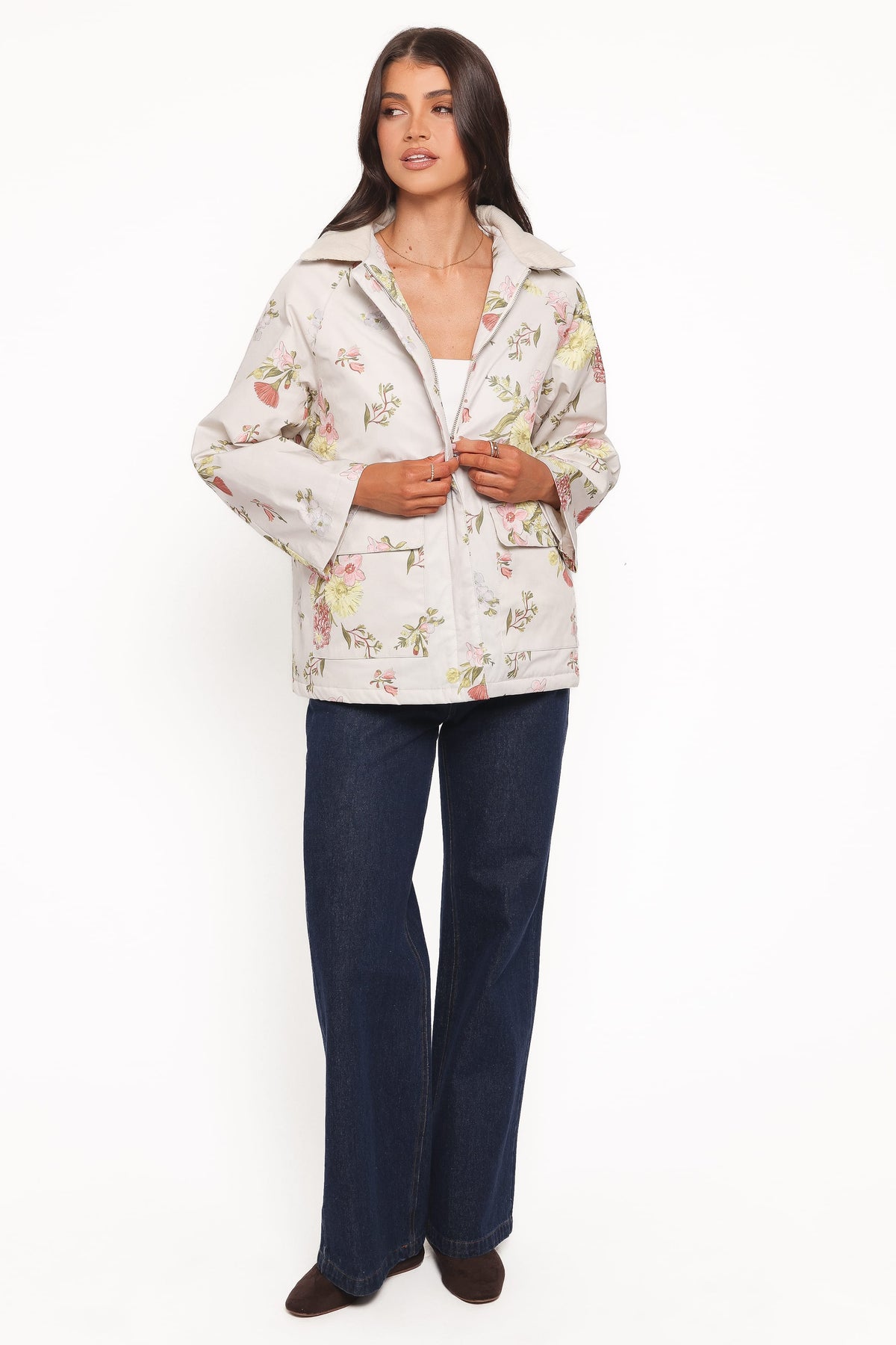 Danica Barn Jacket in Khaki Floral – view 6 of 9