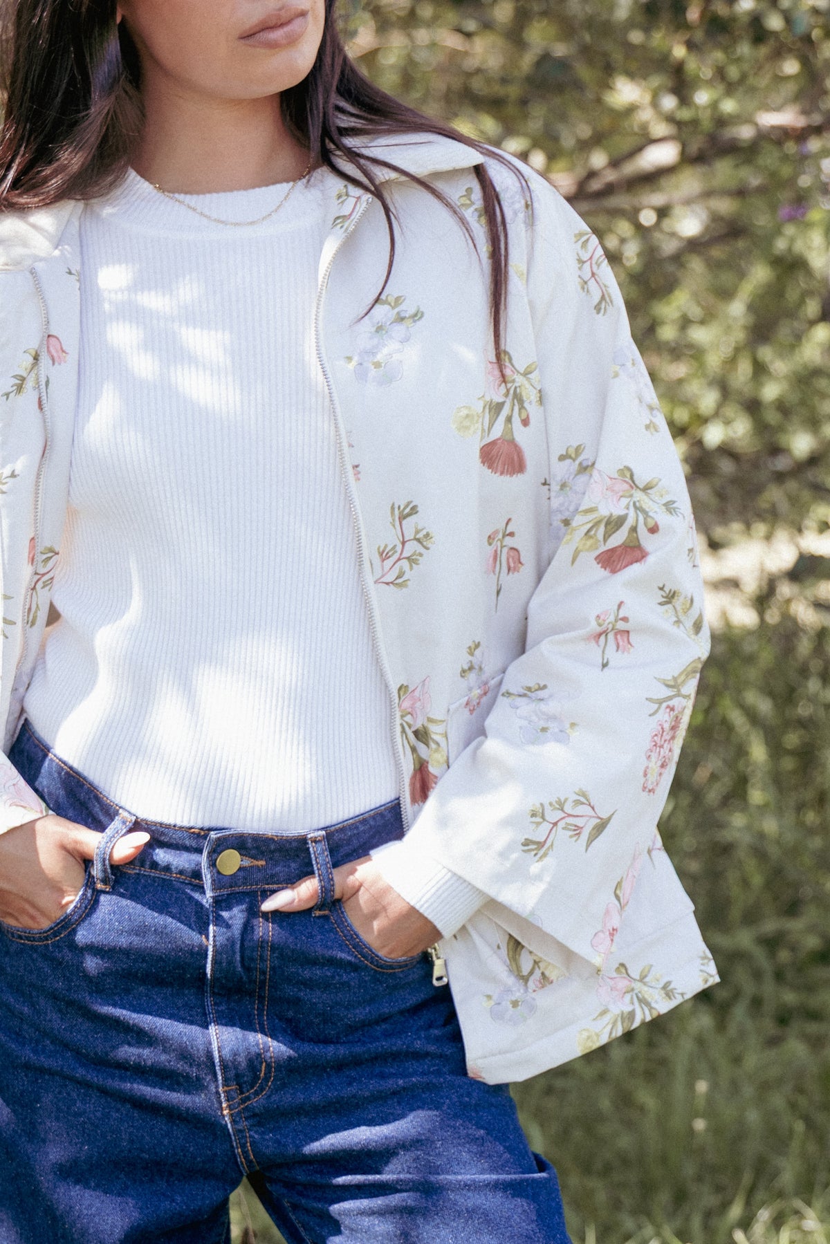 Danica Barn Jacket in Khaki Floral – view 1 of 9