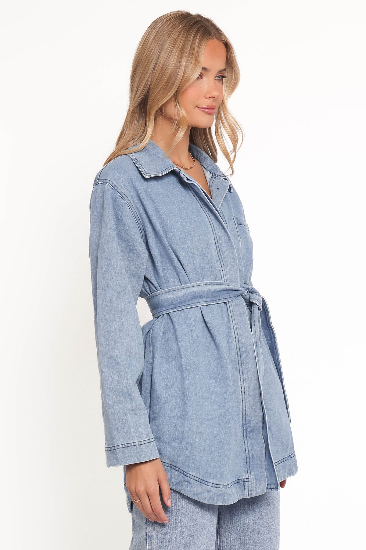 Donovan Denim Tie Jacket in Light Denim – view 3 of 6