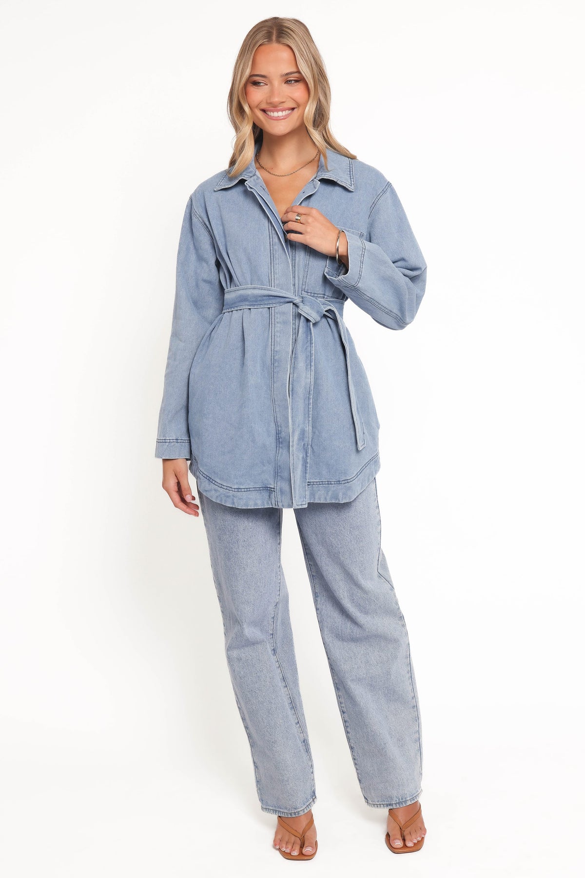Donovan Denim Tie Jacket in Light Denim – view 5 of 6